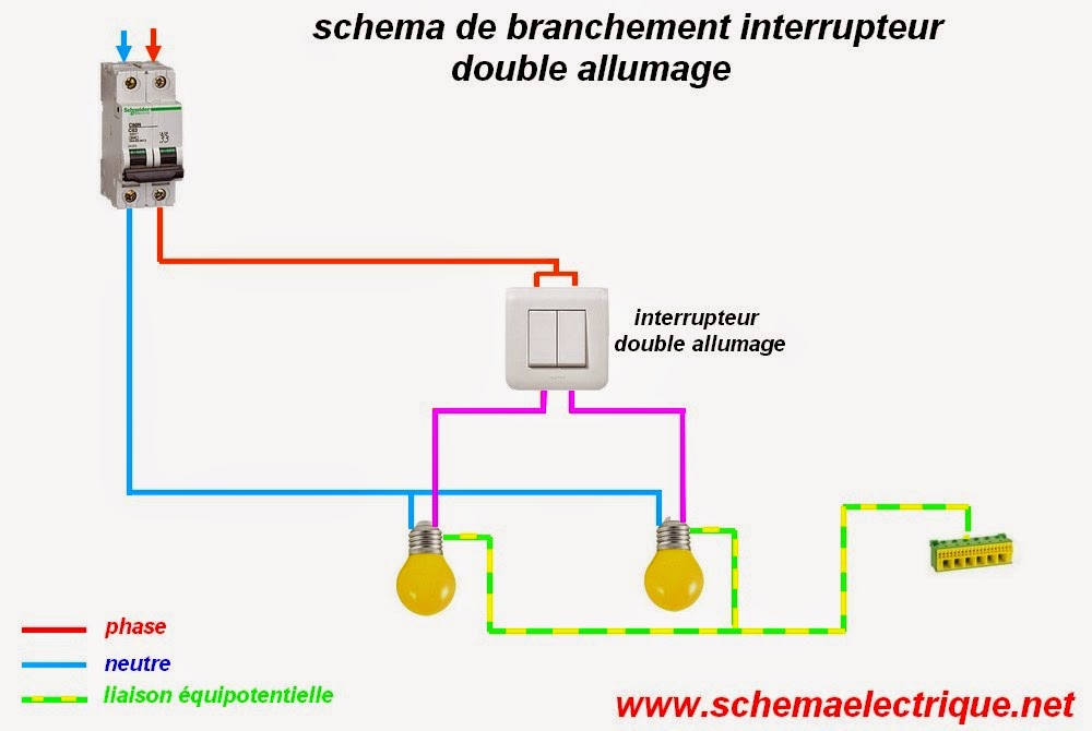 Schema electrique 2 lampes 1 interrupteur
